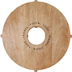 Santa Barbara Design Studio Mango Wood Charcuterie Boards Cheese Board Round Tequila Bottle Holder Cutting Board, 15" Diameter, Fiesta Food Friends