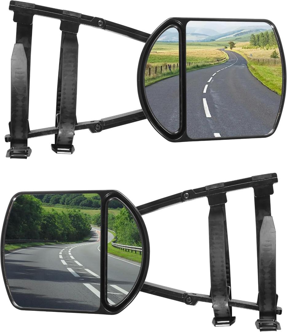 Towing Mirrors,Car Accessories Towing Mirror Extensions,Universal 360 Degree Rotation Adjustable Clip-on Side Mirror Extensions for Towing,Suitable for Most SUV,Trailers,Jeep,RVs,Trucks