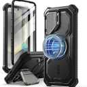 I-Blason for Samsung Galaxy S25 Plus Case with Camera Cover Stand MagSafe Compatible Built-in Screen Protector Full-Body Military-Grade Protection Rugged Magnetic Phone Case for S25 Plus, Black