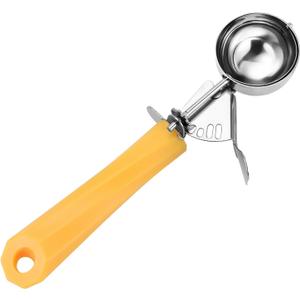 2 Oz Scoop, Disher, 4 Tablespoon Cookie Scoop With Spring-Load Trigger, Yellow Handle, for Portion Control, Cookie Dough, Cupcake Batter, Ice Cream, Mashed Potatoes