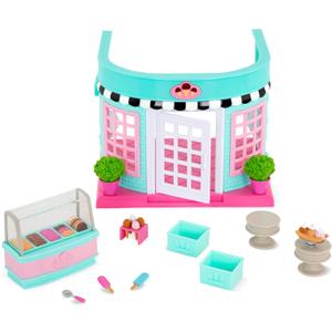 Li'l Woodzeez  Dollhouse Furniture Set with 26 Pieces  Living Room & Nursery Includes Sofa, Crib & Miniatures with 3 Posable Figures  Toddler Doll House Playset for Imaginative Play 3+ Years
