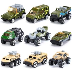 CUTE STONE 12 Pack Small Alloy Army Truck for Kids, Car Vehicle Toy for Todder, Boys
