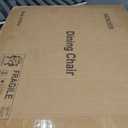 Solid Wood Dining Chairs Set of 4, Farmhouse Kitchen Chairs with Oak Backrest, Wooden Dining Room Chairs for Dining Room, Living Room, Non-Slip Foot Pads, Black