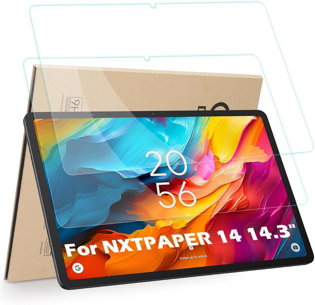 Hianjoo 2-Pack Screen Protectors Compatible with TCL NXTPAPER 14 14.3" Tablet, Tempered Glass [HD Clarity] [9 Hardness] [Easy Installation]