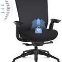 COLAMY Ergonomic Mesh Office Chair, Computer Executive Desk Chair, Ergonomic Office Chair Lumbar Support with Flexible Backrest, Slide Seat, Blackgrey