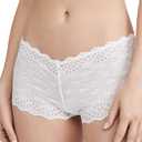 B.tempt'd Women's Inspired Eyelet Boyshort (Small, White)