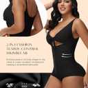 SHAPSHE Women's Tummy Control Swimsuit One Piece Slimming Bathing Suit Cutout Tie Knot Front Bikini Push Up Swimwear, Black 3XL