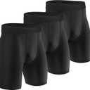 Niksa Compression Shorts Men 3 Pack, Compression Underwear for Men Athletic Shorts, Running Workout Fitness Shorts (X-Large, Black)
