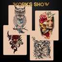 Professional Tattoo Practice Kit for Beginners, 614Pcs Realistic Training Set with 10 Fake Skin, 50 Transfer Paper, 200 Machine Covers,4 Grip Tape,50 Dental Bibs & 300 Ink Caps Tattoo Supplies