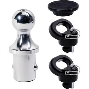 60638 Puck System Hitch Ball Kit Fit for Dodge RAM 2500 3500 2013-2024, 2-5/16 Inch Gooseneck Ball with 2 Safety Chain Anchors 38000 lbs GTW/ 9500 lbs VTW