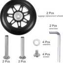 Uxcell Replacement Luggage Wheels 90x24mm Suitcase Wheel Repair Kits Include 2 PU Bearing Wheels & Washers, Wrenches & Axle Screw for Trolley Bag, Inline Skate and Caster Board