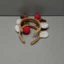 2 Pack Reindeer Antlers Headband, Deer Ears Costume with 2 Pack Red Nose Cute Fluffy Animal Hairbands (Brown)