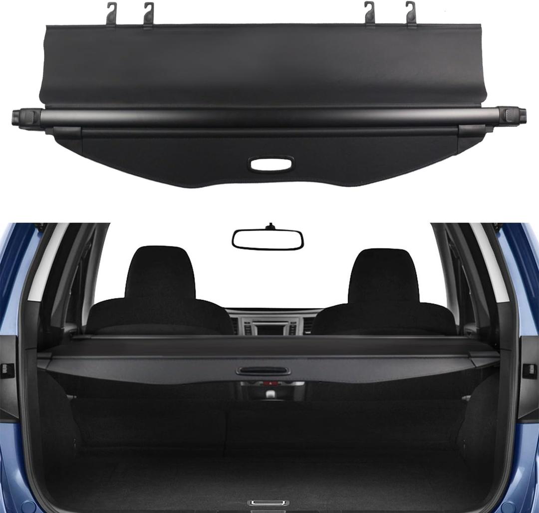 BOPARAUTO Cargo Cover for Subaru Outback Accessories Manual Tailgate 2010-2012 2013 2014 Rear Trunk Retractable Security Shade Cover(FIT for Manual Tailgate)