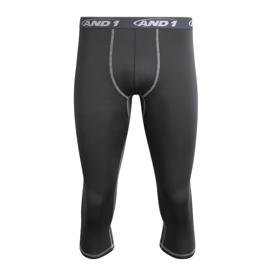 AND1 Mens Compression Pants Athletic Base Layer for Gym & Running XL