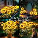 Solar Flowers Outdoor Waterproof: 3 Pack 9 Silk Sunflower Solar Lights with 800mAh Battery 12H Runtime - IP65 Auto On/Off for Garden Yard Patio Lawn Decorations - Unique Gifts for Mom Grandma