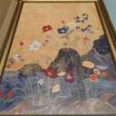 Chinoiserie Wall Art Gold Framed, Chinese Botanical Canvas Print 16x24 Inch