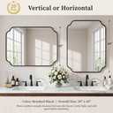 Suidia 24"x36" Bathroom Mirror for Wall, Scalloped Vanity Mirror, Black