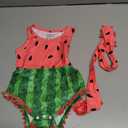 UNICOMIDEA Newborn Baby Floral Romper Infant Playsuits Headband Jumpsuit Toddlers Outfits 70