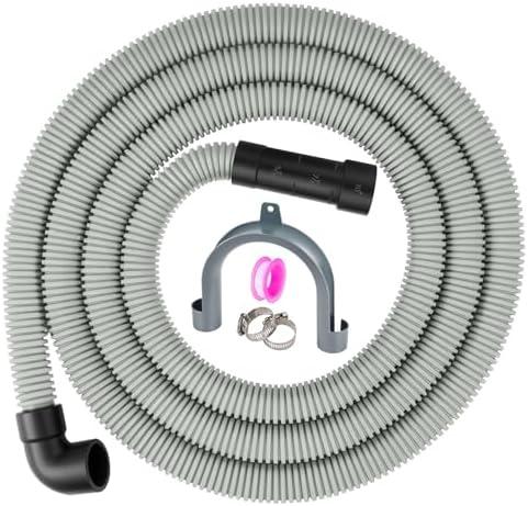 1Plusselect Dishwasher Drain Hose, 6FT Flexible Discharge Hose Extension Kit, Universal Replacement Drain Hose Fit with 5/8 Inch, 7/8 Inch, or 1 Inch OD Drain Outlet for Dishwasher