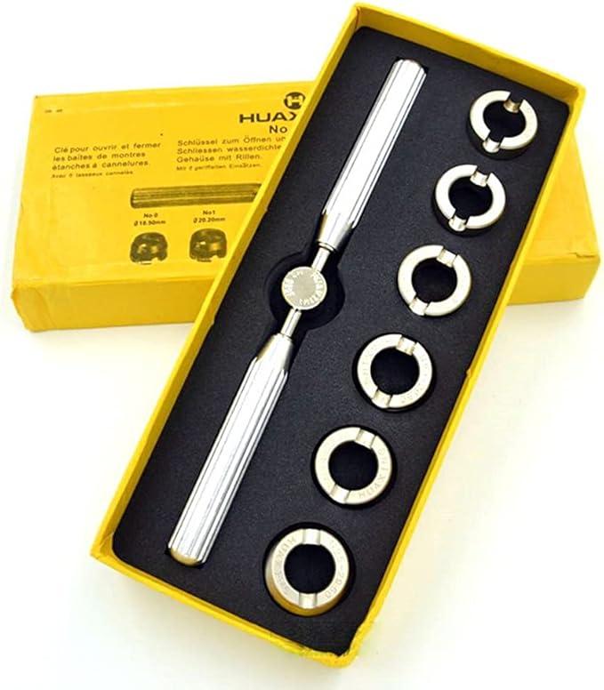 HEDAPAI 7Pcs Watch Case Back Opener Watch Repair Tool 5537 Precision Hand Held Watchmaker Screw Kit Case Opener Closer Remover