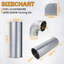 Upgraded 383EEL9001B Dryer Venting Kit Assembly Compatible with LG Kenmore Sears, Replaces 3911EZ9131X 1266802 AH3575086 EA3575086, AP4438852, PS2438605, EAP2438605, Adjustable