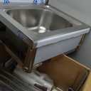 Utility Sink Free Standing Single Bowl Kitchen Sink with Cold and Hot Water Pipe Stainless Steel Sink for Garage Shop Laundry Room Farmhouse Mens Gifts Ourdoor Indoor