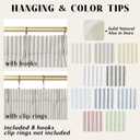 Linen Sheer Boho Striped Pattern Sidelight Front Door Curtain for Glass Window Kitchen 2 Pack, 40 Inch Length Long