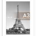 upsimples A3 Picture Frame, Display Pictures 8.3x11.7 with Mat or 11.7x16.5 Without Mat, Wall Hanging Photo Frame, White, 1 Pack