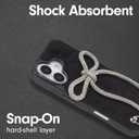 Crossbody Case for iPhone 16 - Black with Stylish Silver Detachable Chain - Big Bow