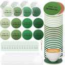 Zhehao 24 Pcs Sage Green Thank You Gift Set, Bulk Ceramic Coasters with Cards and Organza Bags for Employee Appreciation, Teacher Appreciation Gifts, Wedding Favors, Baby Shower, Church Party Favors