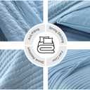 Max Oversized California King Quilt Set  112"x106" Soft Washed 3-Layer Lightweight Bedspread with Multi-Lock Quilting, Minimalist Nordic Bedding, All-Season Quilt Set (1 Quilt + 2 Pillow Shams) Blue