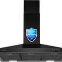 SNDOAS Black Range Hood 36 inches,Stainless Steel Wall Mount Range Hood Black,Kitchen Hood Vent with Ducted/Ductless Convertible,Hood Vents for Kitchen,Ductless Range Hood,Vent Hood 36 inch