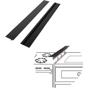 Silicone Stove Gap Covers (2 Pack), Stove Gap Guard, Heat Resistant Oven Gap Filler, Easy Clean,25 Inches, Black