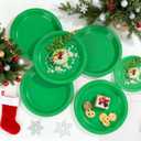 WELLIFE Green Party Plates 9 Inch -150 Count, Disposable Plastic Dinner Plates for New Year Party St. Patrick's Day Easter