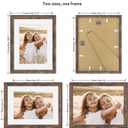 Hongkee 11x14 Picture Frame with Real Glass - 8x10 Wooden Frame with Mat, Horizontal and Vertical Display for Wall or Tabletop (Rustic Brown, 1 Pack), 11X14 in