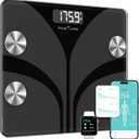 Posture Scale for Body Weight, Digital Bathroom Smart Scale LCD Display, 13 Body Composition Analyzer Sync Weight Scale BMl Health Monitor Sync Apps 400lbs - Black (11.8*10.2)