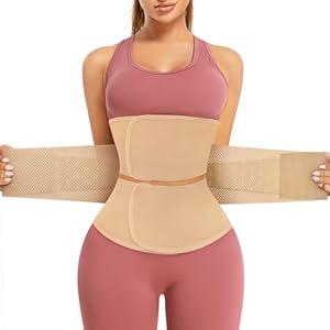AOSBOEI Waist Trainer for Women Workout Waist Cincher Trimmer Underbust Corset Tummy Control Hourglass Body Shapewear (Beige)