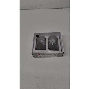 2 Piece Gray Snowflake Soda Can Glass Set