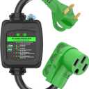 RVGUARD Surge Protector 30 Amp to 50 Amp RV Adapter Cord with Overload Protection, NEMA TT-30P to NEMA 14-50R Electrical Power Adapter, 2 Feet, Green, ETL Listed (30M/50F)