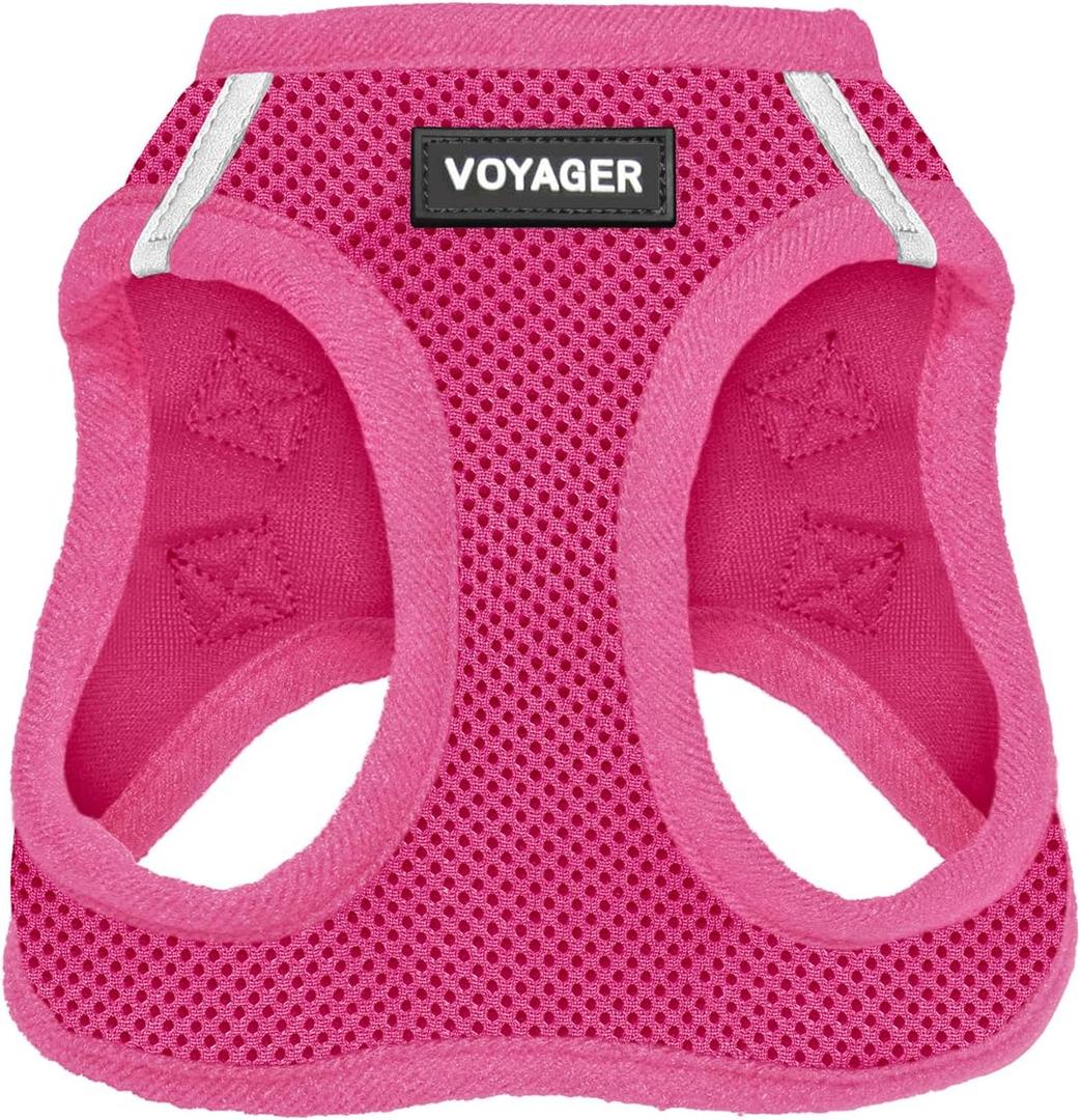 Best Pet Supplies Voyager Step-in Air Harness - All Weather Mesh, Reflective, No Pull Harness for Dogs, Cats - Secure with Hook & Loop Fastener, Buckle, Double D-Rings - Fuchsia, L (L (Chest: 18 - 20.5"))