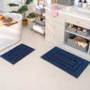 GRANNY SAYS Bathroom Rugs Sets 2 Piece,Soft Bath Mats for Bath, Bathroom Rugs Non Slip Washable, Absorbent Bath Rug for Tub,Shower and Toilet, Bath Mat Set (Blue, 20" x 32" + 16" x 24")