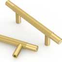 Asidrama 10 Pack 3 Inch(76mm) Brushed Gold Knurled Kitchen Cabinet Handles, Cabinet Pulls Kitchen Cabinet Hardware for Cupboard Drawer Pulls (3" Hole Center)