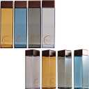 15oz Indigo Blue Square Bpa Free Plastic Water Bottle, Woodgrain Plastic Lid, Slim Water Bottle, Designer Sports Bottle, Drink Bottle/Carton for School Bags Lunch Boxes Gym (1 Count)