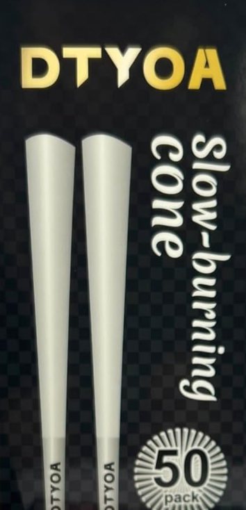 Pre-Rolled Cones 50Pack white Burn Slow and Even Cones Gold/Silver