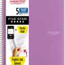 Five Star Spiral Notebook + Study App, 5 Subject, College Ruled Paper, 8-1/2" x 11", 200 Sheets, Fights Ink Bleed, Water Resistant Cover, Amethyst Purple (38748)