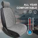 BOPUOVRE Linen Car Seat Covers Front Seat Covers Breathable Cloth Fabric Car Seat Protector - Universal Fit for Cars, Vans, SUVs, Trucks - 2 Units - Gray