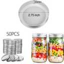 50Pcs 2.75inch Mason Jar Lids Regular Mouth,Lids Leak Proof Secure Mason Storage Solid Caps, 100% Fit & Airtight for Regular Mouth Mason Jars Yogurt Iidss,Canning lidss