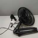 Comfort Zone 16-Inch Oscillating Pedestal Fan  3-Speed High-Velocity Cooling, Adjustable Height & Tilt, Quad-Pod Folding Base, Black  ETL Listed