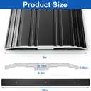 Sturdy Aluminum Door Threshold for Doorways, 36''L x 3''W Flat-Profile Floor Transition Strip with Anti-Slip Groove Design, Exterior Door Threshold for Indoor & Outdoor (Black, 1pcs)