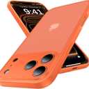 for iPhone 17 Pro Case, [Ribbed Non-Slip Sides] [Military-Grade Drop Protection] [Full Camera Protection] Anti-Yellow Soft-Touch Shockproof Slim Phone Case for iPhone 17 Pro, Orange